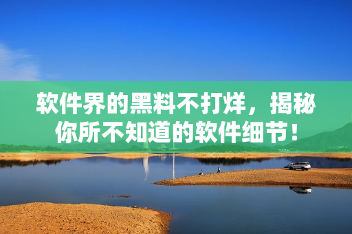 软件界的黑料不打烊，揭秘你所不知道的软件细节！