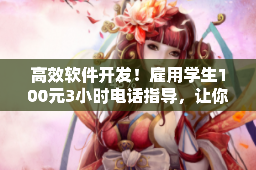 高效软件开发！雇用学生100元3小时电话指导，让你事半功倍