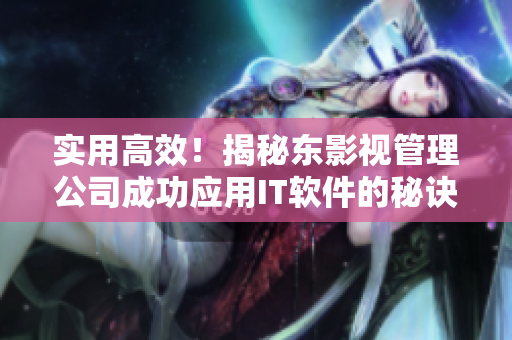 实用高效！揭秘东影视管理公司成功应用IT软件的秘诀