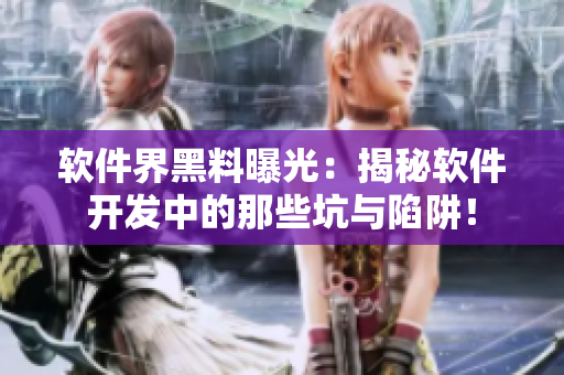 软件界黑料曝光：揭秘软件开发中的那些坑与陷阱！