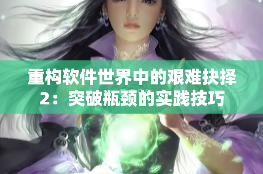 重构软件世界中的艰难抉择2：突破瓶颈的实践技巧