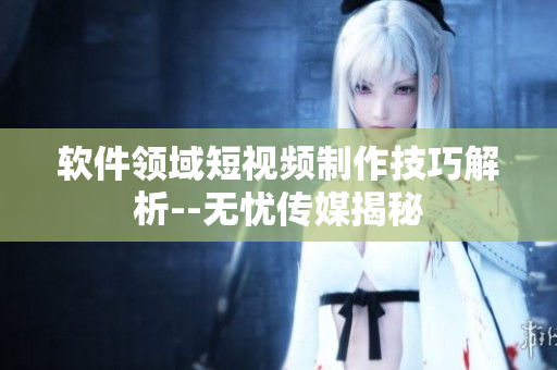 软件领域短视频制作技巧解析--无忧传媒揭秘