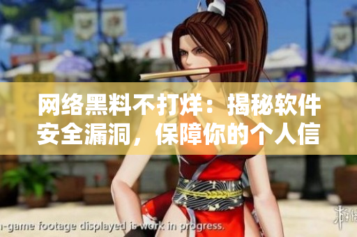 网络黑料不打烊：揭秘软件安全漏洞，保障你的个人信息安全！