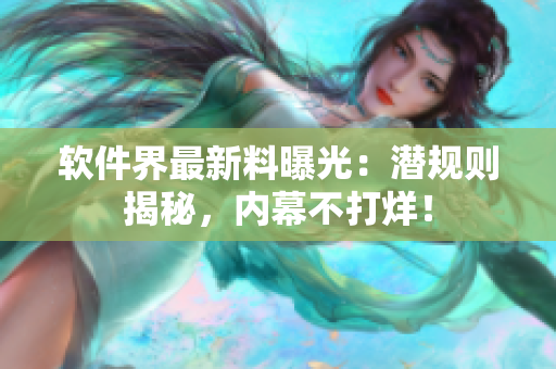 软件界最新料曝光：潜规则揭秘，内幕不打烊！