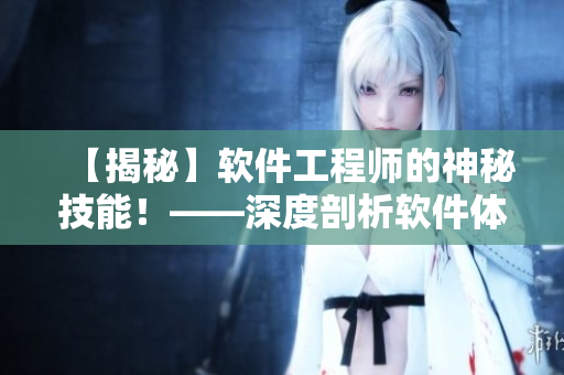 【揭秘】软件工程师的神秘技能！——深度剖析软件体系结构