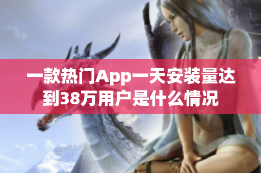 一款热门App一天安装量达到38万用户是什么情况