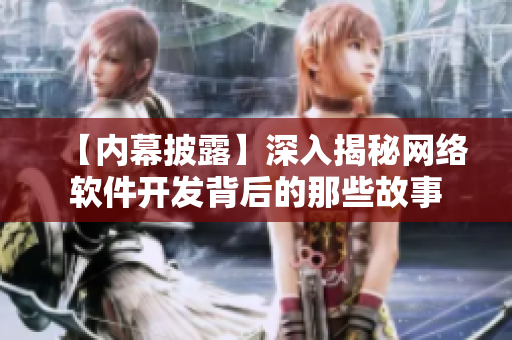 【内幕披露】深入揭秘网络软件开发背后的那些故事
