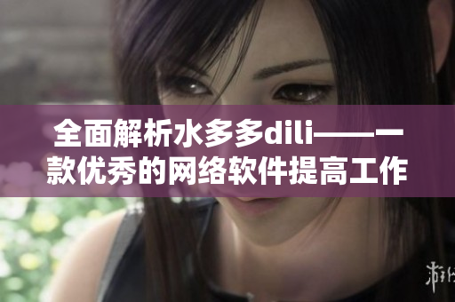 全面解析水多多dili——一款优秀的网络软件提高工作效率的最佳选择