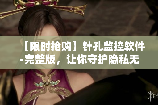 【限时抢购】针孔监控软件-完整版，让你守护隐私无忧！