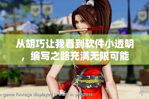 从胡巧让我看到软件小透明，编写之路充满无限可能