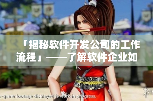 「揭秘软件开发公司的工作流程」——了解软件企业如何打造高质量产品！