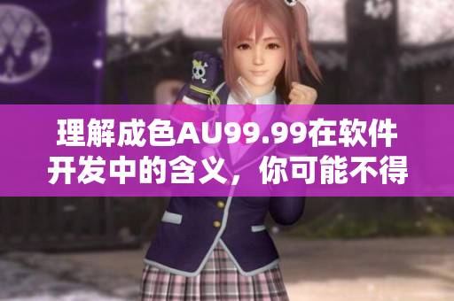 理解成色AU99.99在软件开发中的含义，你可能不得不了解的一些基础知识