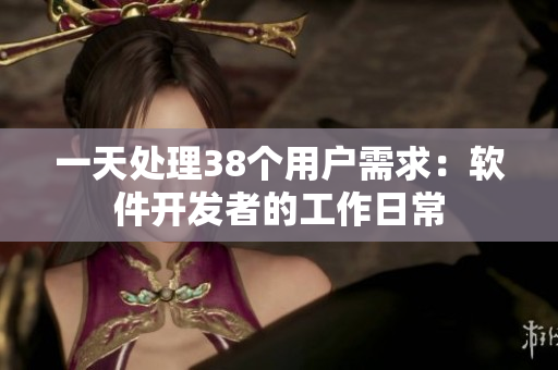 一天处理38个用户需求：软件开发者的工作日常