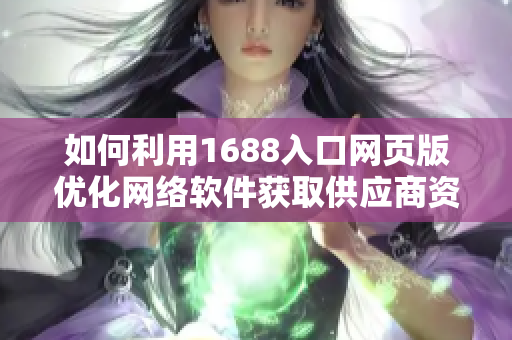 如何利用1688入口网页版优化网络软件获取供应商资源？