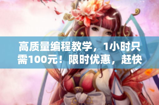 高质量编程教学，1小时只需100元！限时优惠，赶快预约！