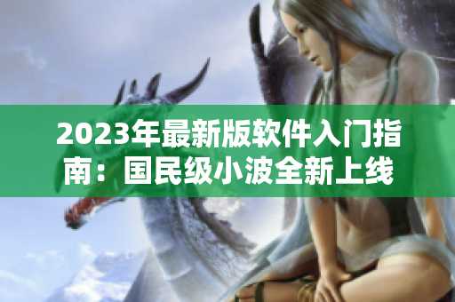 2023年最新版软件入门指南：国民级小波全新上线