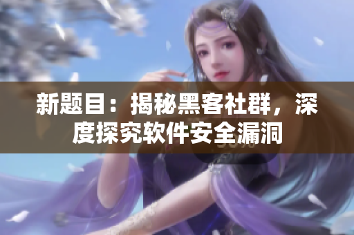 新题目：揭秘黑客社群，深度探究软件安全漏洞
