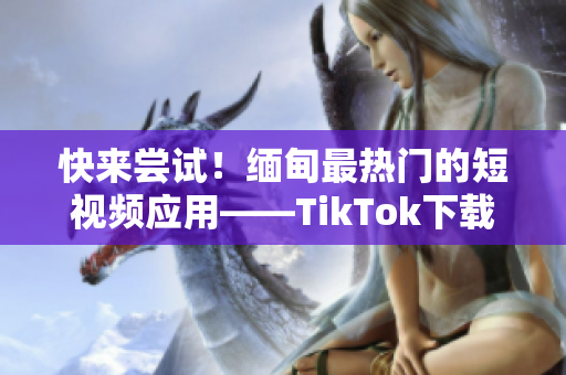 快来尝试！缅甸最热门的短视频应用——TikTok下载详解