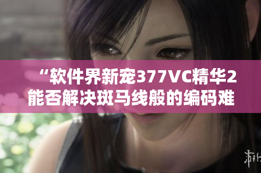 “软件界新宠377VC精华2能否解决斑马线般的编码难题？”