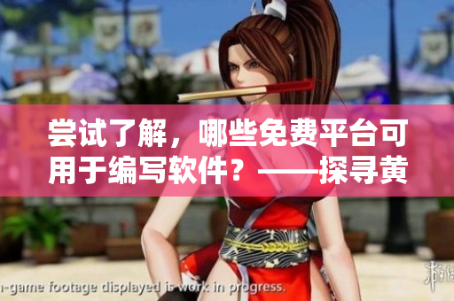 尝试了解，哪些免费平台可用于编写软件？——探寻黄冈市提供的资源！