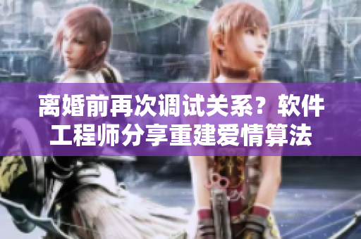 离婚前再次调试关系？软件工程师分享重建爱情算法