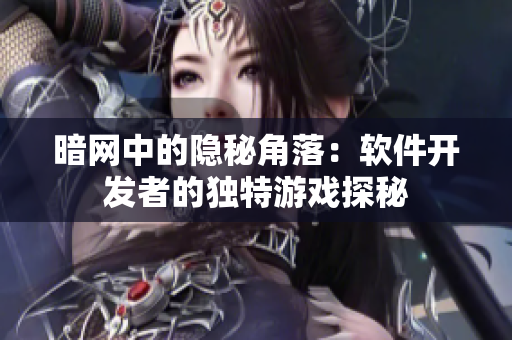 暗网中的隐秘角落：软件开发者的独特游戏探秘