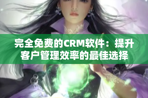 完全免费的CRM软件：提升客户管理效率的最佳选择