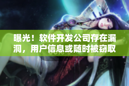 曝光！软件开发公司存在漏洞，用户信息或随时被窃取