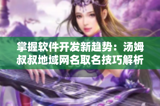 掌握软件开发新趋势：汤姆叔叔地域网名取名技巧解析！