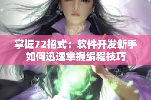 掌握72招式：软件开发新手如何迅速掌握编程技巧