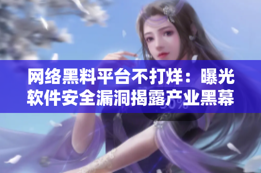 网络黑料平台不打烊：曝光软件安全漏洞揭露产业黑幕