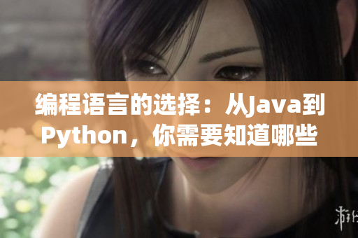 编程语言的选择：从Java到Python，你需要知道哪些关键点！