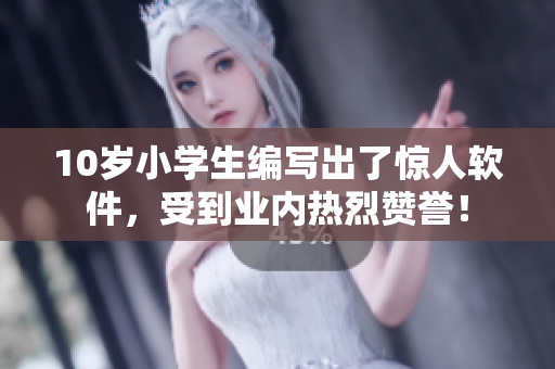 10岁小学生编写出了惊人软件，受到业内热烈赞誉！