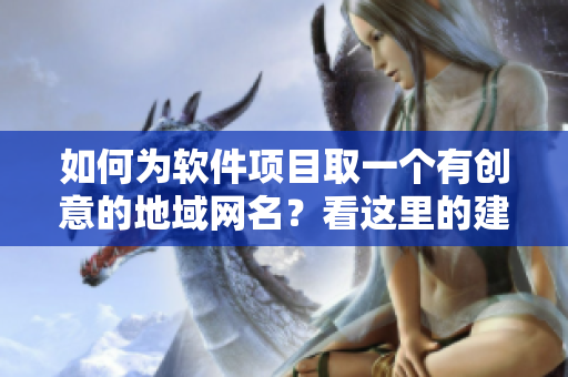 如何为软件项目取一个有创意的地域网名？看这里的建议！