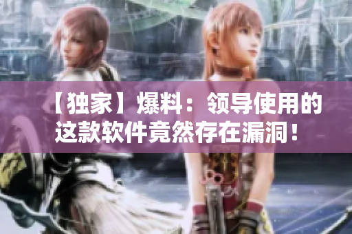 【独家】爆料：领导使用的这款软件竟然存在漏洞！