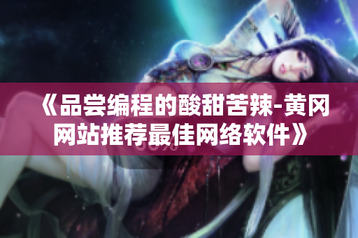 《品尝编程的酸甜苦辣-黄冈网站推荐最佳网络软件》
