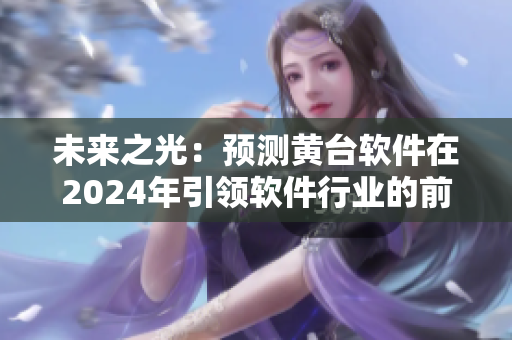 未来之光：预测黄台软件在2024年引领软件行业的前沿地位