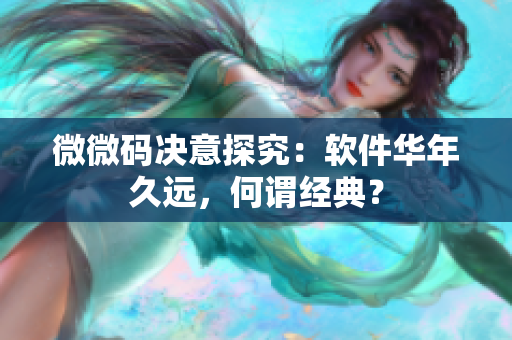 微微码决意探究：软件华年久远，何谓经典？