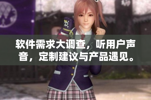 软件需求大调查，听用户声音，定制建议与产品遇见。