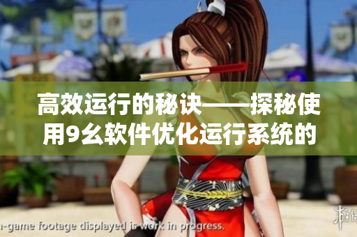 高效运行的秘诀——探秘使用9幺软件优化运行系统的方法