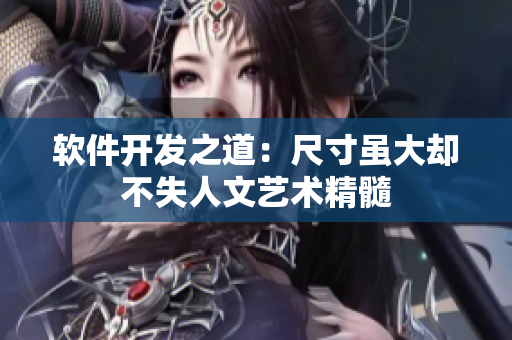 软件开发之道：尺寸虽大却不失人文艺术精髓