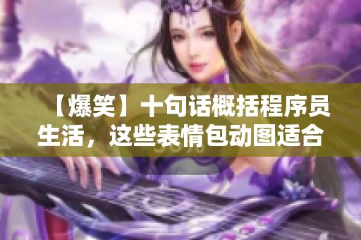 【爆笑】十句话概括程序员生活，这些表情包动图适合你发给同行！