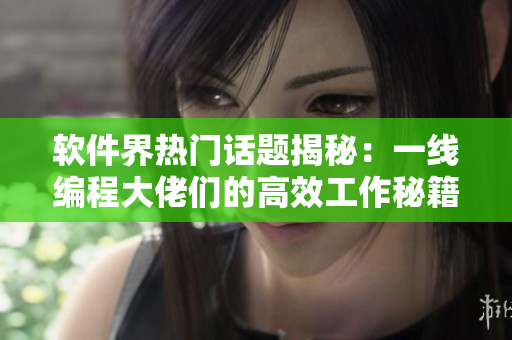 软件界热门话题揭秘：一线编程大佬们的高效工作秘籍