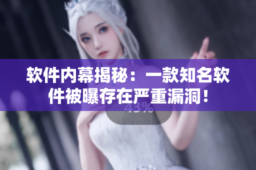软件内幕揭秘：一款知名软件被曝存在严重漏洞！