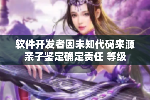 软件开发者因未知代码来源亲子鉴定确定责任 等级
