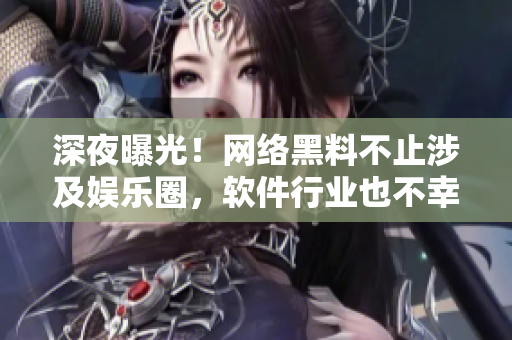 深夜曝光！网络黑料不止涉及娱乐圈，软件行业也不幸受波及！