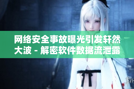 网络安全事故曝光引发轩然大波 - 解密软件数据流泄露事件