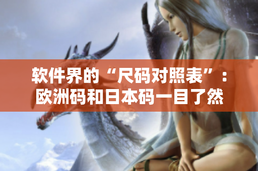 软件界的“尺码对照表”：欧洲码和日本码一目了然