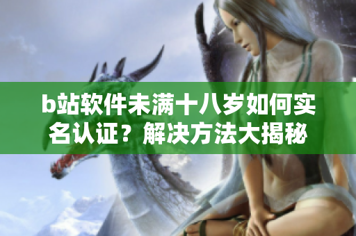 b站软件未满十八岁如何实名认证？解决方法大揭秘
