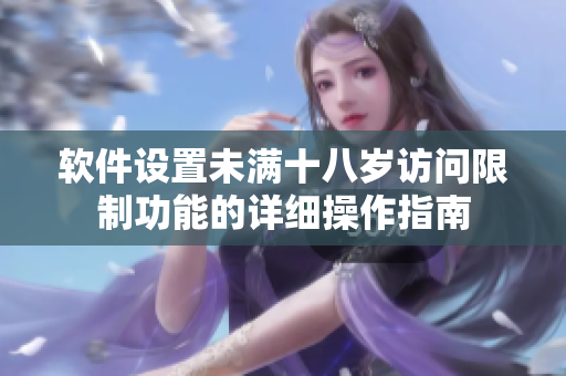 软件设置未满十八岁访问限制功能的详细操作指南